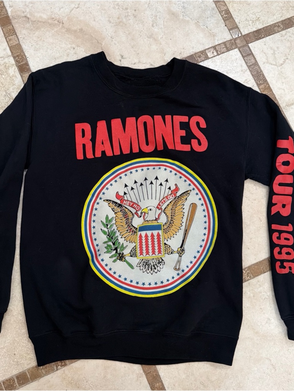 Black Graphic Crewneck Sweatshirt